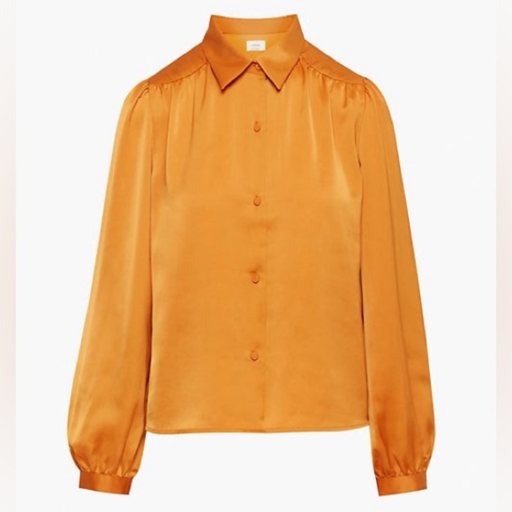 Aritzia Wilfred Lily Blouse in Orange - Size Small